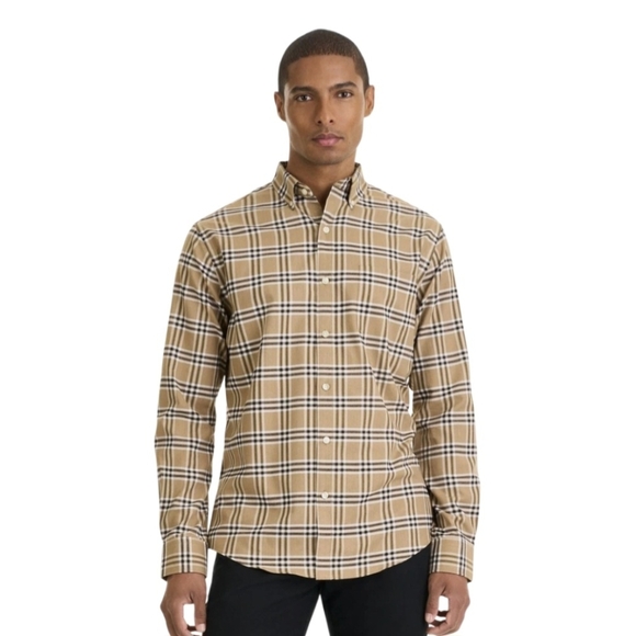 Van Heusen Men's Weekend Twill Shirt Crockery Plaid L NWT - Picture 2 of 15